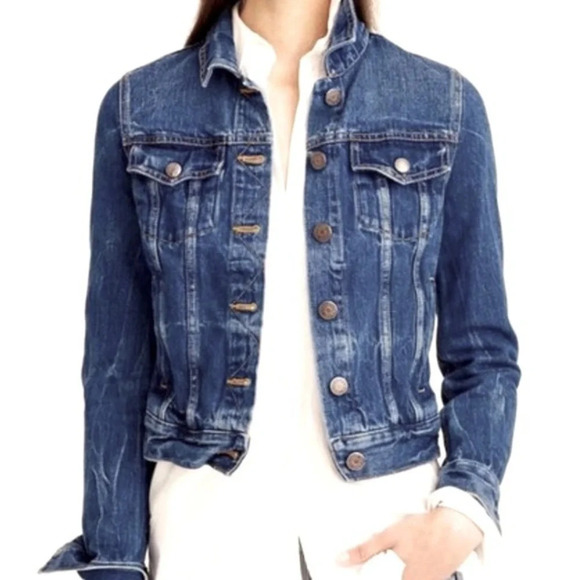J Crew Indigo Denim Vintage Recycled Wash Jean Jacket - Picture 6 of 6